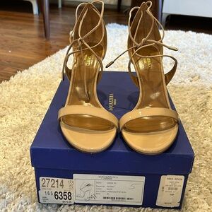 Aquazurra Nude Patent Sandal “Linda”